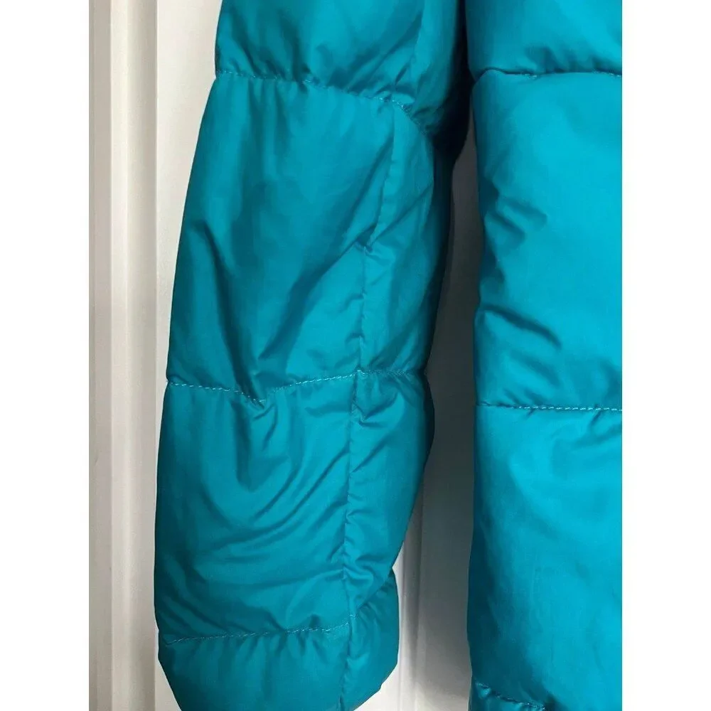 The North Face Down Quilted 550 Girls Youth Blue Puffer Coat Jacket X Large